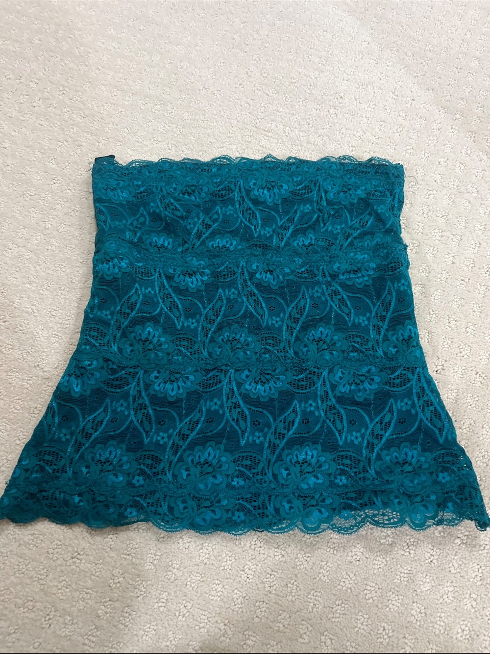 Vintage le chateau teal lace tube top